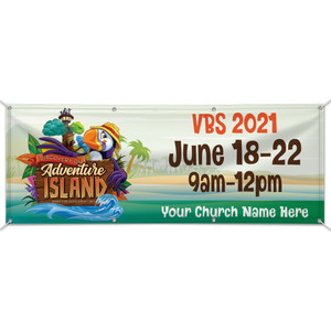 Custom Outdoor Vinyl Banner - Adventure Island VBS - BADV002 Custom Outdoor Vinyl Banner - Adventure Island VBS - BADV002