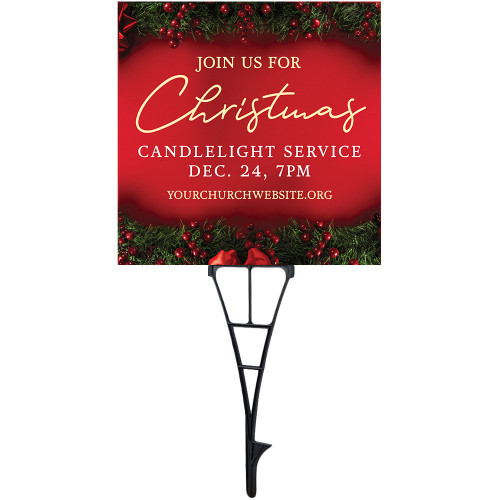 Yard Signs - Christmas - Ivory Glory Red - 24 x 24 Inch Printed Size