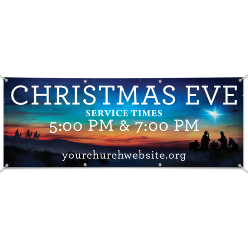 Outdoor Christmas Banner - Nativity Scene
