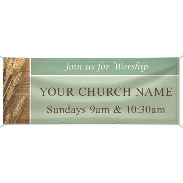 Customizable Outdoor Vinyl Banner - Join us for Worship