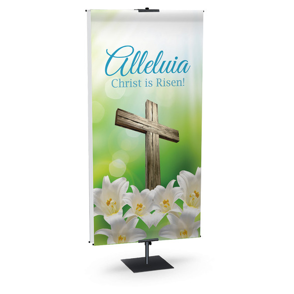 Church Banner - Easter - Alleluia Script Green Background