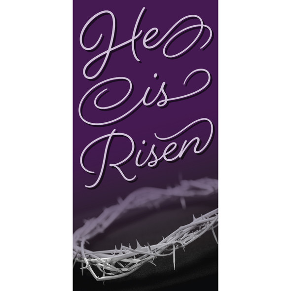 Church Banner - Easter - He is Risen - Purple