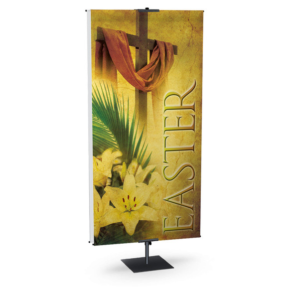 Church Banner - Easter -  Yellow and Red Cross