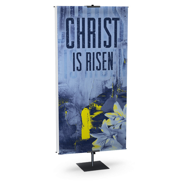 Church Banner - Easter - Christ is Risen Grunge Lilies