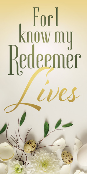 Church Banner - Easter - Pastel Redeemer Lives