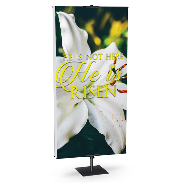 Easter Banner - He is Risen Large White Lily