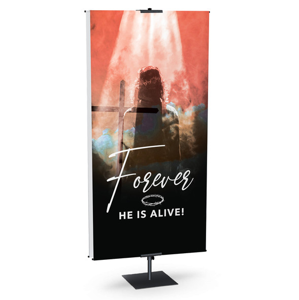 Easter Banner - Black Gradient Series - Forever Jesus Portrait