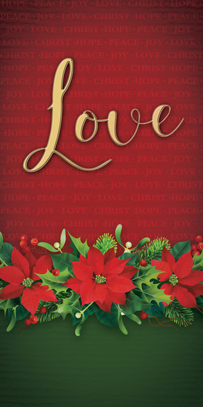 Church Banner - Poinsettia Advent - Love