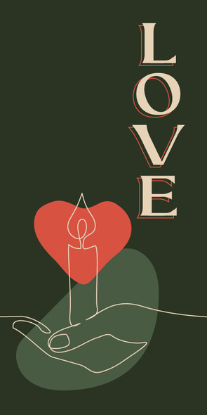 Church Banner - Christmas - Abstract Emerald Advent - Love