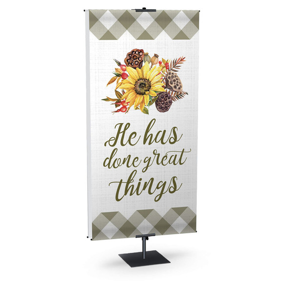 Church Banner - Harvest Plaid - Great Things