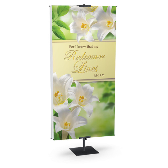 Church Banner - Easter - Redeemer Lives White Lilies