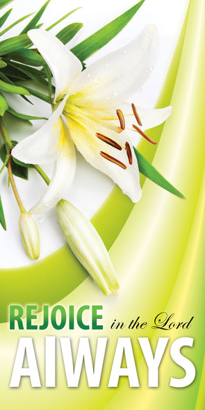 Church Banner - Easter - Rejoice Always Green