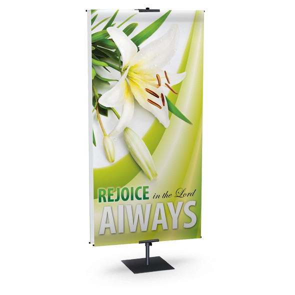 Church Banner - Easter - Rejoice Always Green
