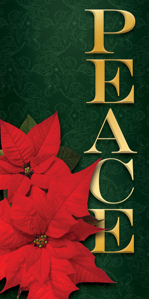 Church Banner - Christmas - Poinsettia Peace - B80502