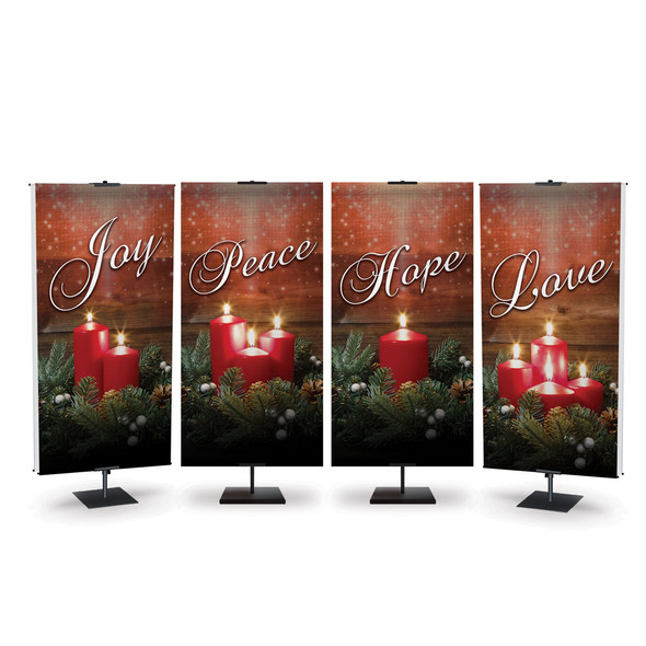 Church Banner - Christmas - Red Candle Advent - Hope