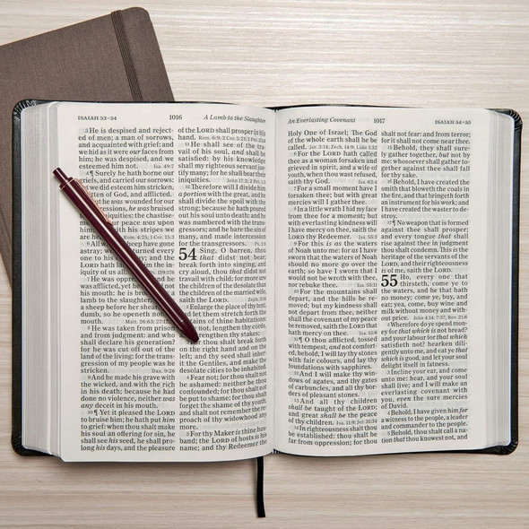 KJV Giant Print Reference Bible, Giant Print (LeatherTouch, Charcoal, Thorn Crown Design) - Bulk Case of 12
