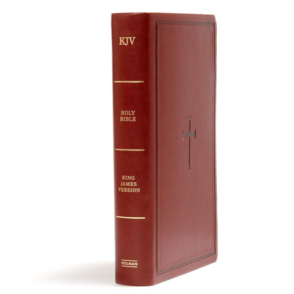 KJV Large Print Personal Size Reference Bible (Leather Touch, Brown) - Bulk Case of 12
