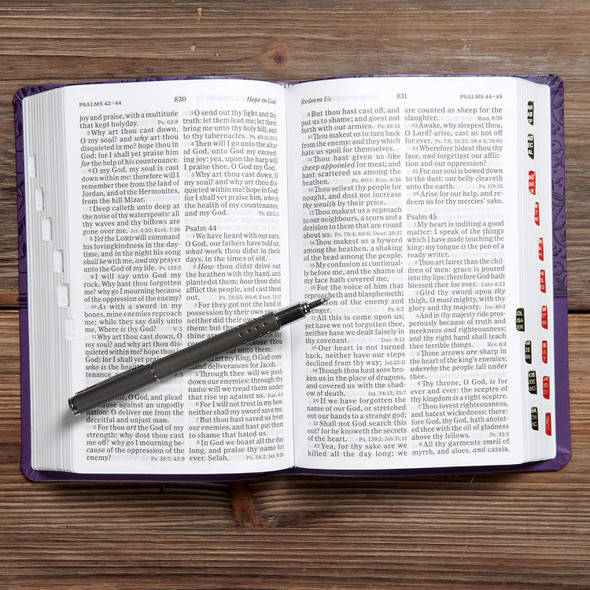 KJV Personal Size Reference Bible, Large Print, Indexed (Leather Touch, Purple) - Bulk Case of 12