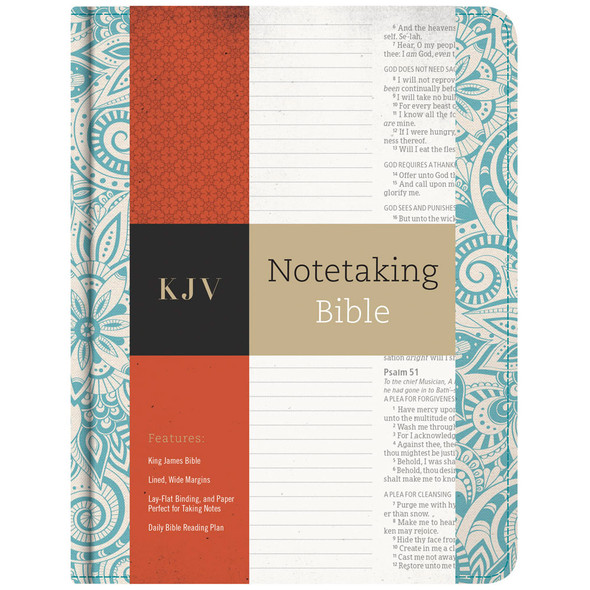 KJV Notetaking Bible, Blue Floral