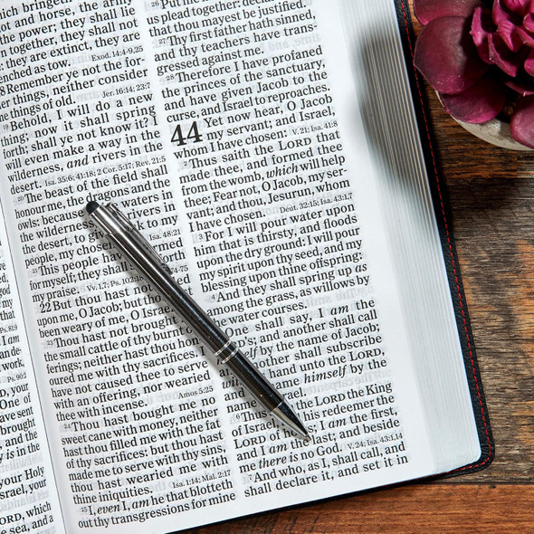 KJV Super Giant Print Reference Bible, Giant Print (Genuine Leather, Black) - Bulk Case of 8