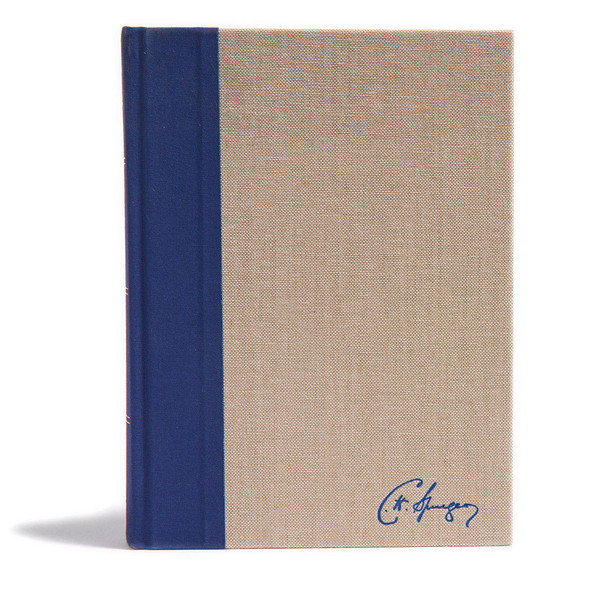 KJV Spurgeon Study Bible, Navy/Tan Cloth-over-Board