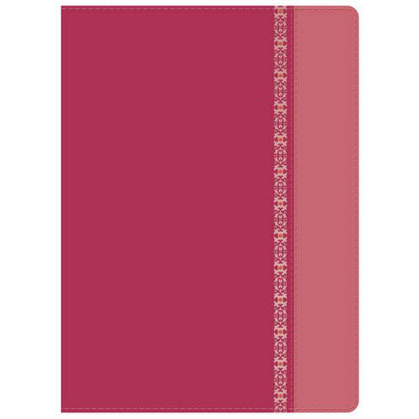 RVR 1960 Biblia de Estudio Holman, fucsia/rosado con filigrana simil piel