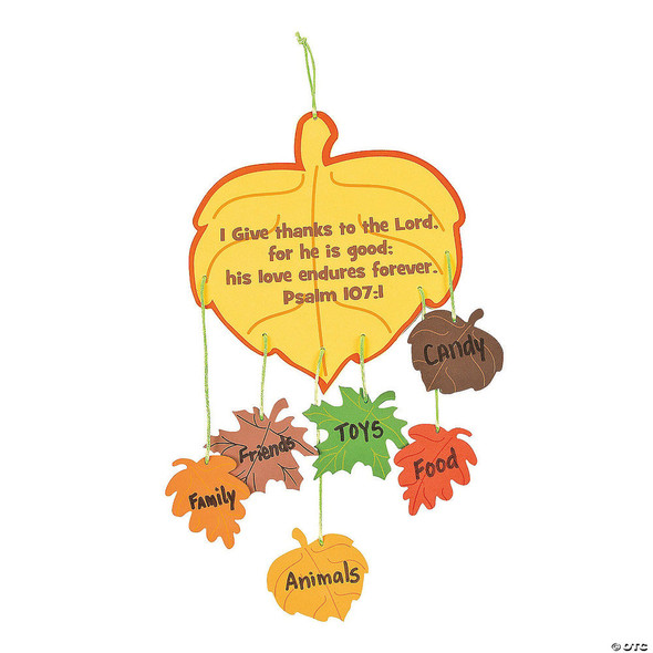 Foam Thankful Leaves Mobile Craft Kit (Pack of 12)