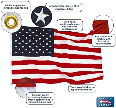 Annin Flagmakers Estate 3 ft. x 5 ft. Nylon U.S. Flag with 6 ft. Spinning Flagpole and Fasteners