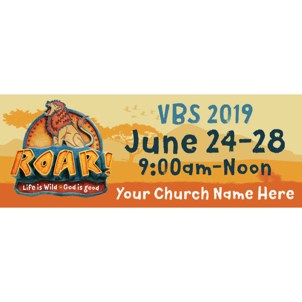 Roar VBS - Custom Outdoor Vinyl Banner for VBS 2019 -  B91001
