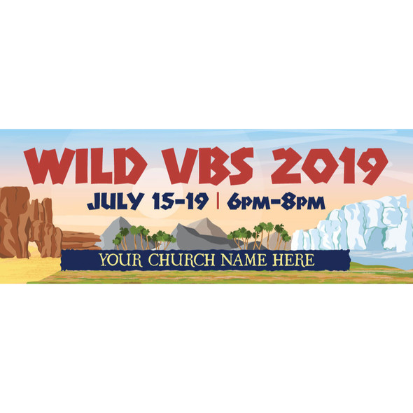 Wild VBS - Custom Outdoor Vinyl Banner for VBS 2019 -  B91047