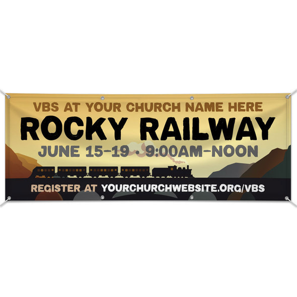 Rocky Railway VBS - Custom Outdoor Vinyl Banner -  B90534