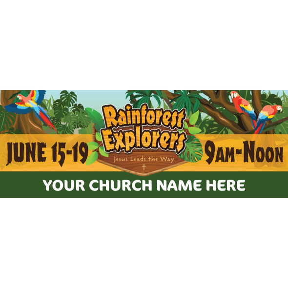 Rainforest Explorers VBS - Custom Outdoor Vinyl Banner -  B90514