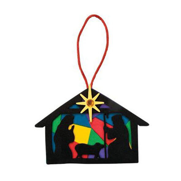 Nativity Silhouette Christmas Ornament Craft Kit (Pack of 12)