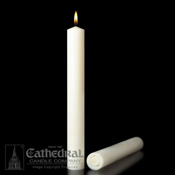 51% Beeswax Candle 1-1/2" x 12" All Purpose End (Pack of 12) - Cathedral Candles