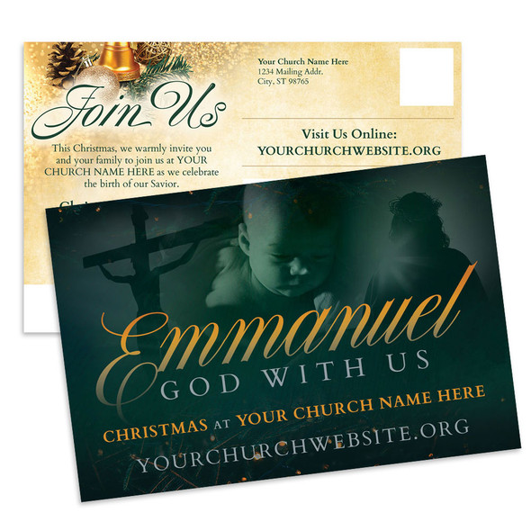 Customizable Christmas Postcards - God With Us