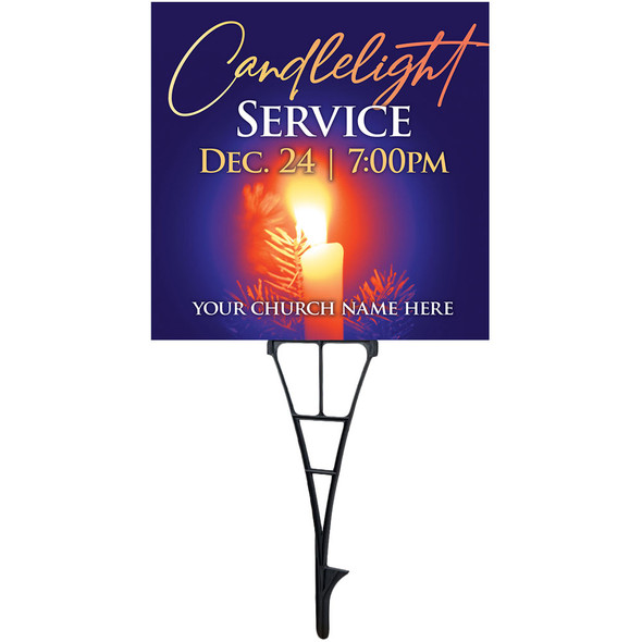 Yard Signs - Christmas - Candlelight Glory - 24" x 24" Printed Size