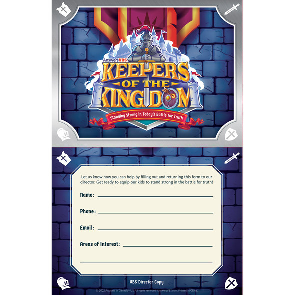 Volunteer Recruitment Flier - 2 per Page - Pack of 20 - Keepers of the Kingdom VBS 2023