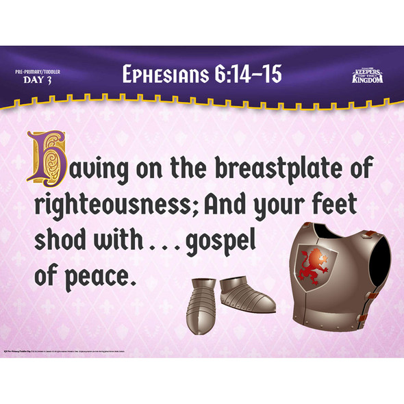 Pre - Primary and Toddler Memory Verse posters - Set of 6 - Keepers of the Kingdom VBS 2023