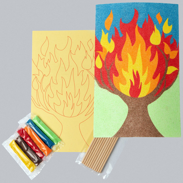 Burning Bush Sand Art Kit - Pk of 12 - Discovery on Adventure Island - VBS 2022 by Cokesbury