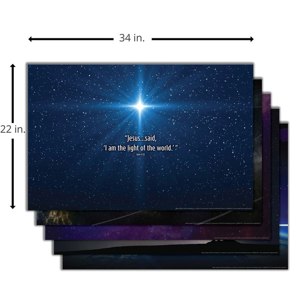 Bible Verse Posters  - set of 5 - 34" x 22" - Stellar VBS 2023 by Group