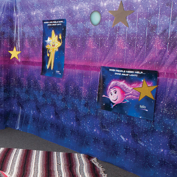 Glitter Stars - Silver - Pack of 6 - 5" - 12" - Stellar VBS 2023 by Group