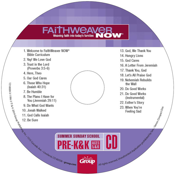 FaithWeaver NOW Pre-K&K CD - Summer 2023