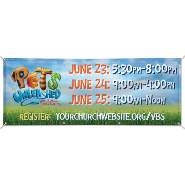 Custom Outdoor Vinyl Banner - Pets Unleashed VBS - BPET002