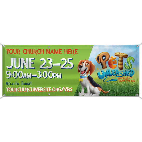 Custom Outdoor Vinyl Banner - Pets Unleashed VBS - BPET003