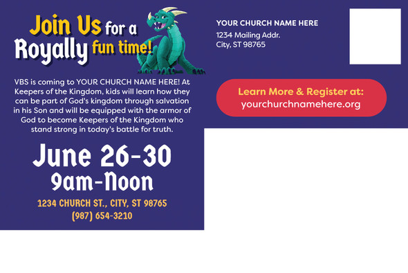 Custom VBS Postcards - Keepers of the Kingdom VBS - PCKNG002