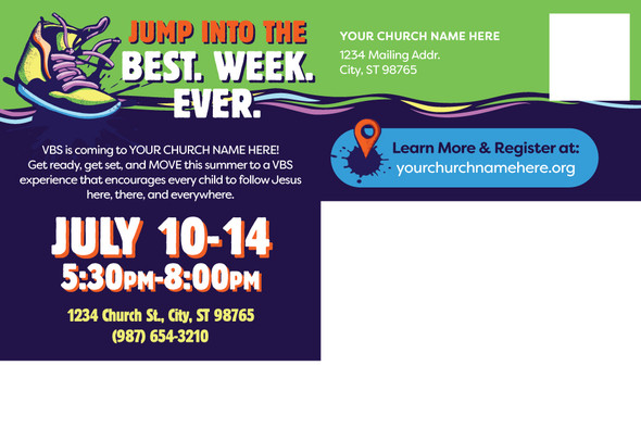 Custom VBS Postcards - Ready, Set, Move VBS - PCRSM002