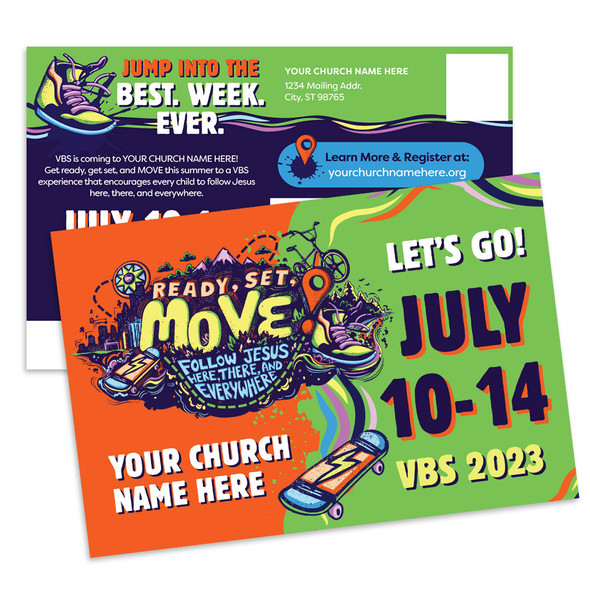 Custom VBS Postcards - Ready, Set, Move VBS - PCRSM002