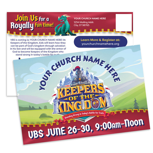 Custom VBS Postcards - Keepers of the Kingdom VBS - PCKNG003