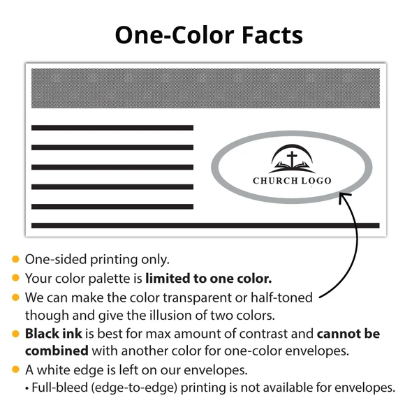 Custom Offering Envelope - One Color - Bold Letters - E1C016 - Box of 500