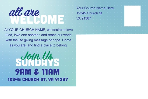 Customizable Postcards - Blue Gradient - PCSP231100